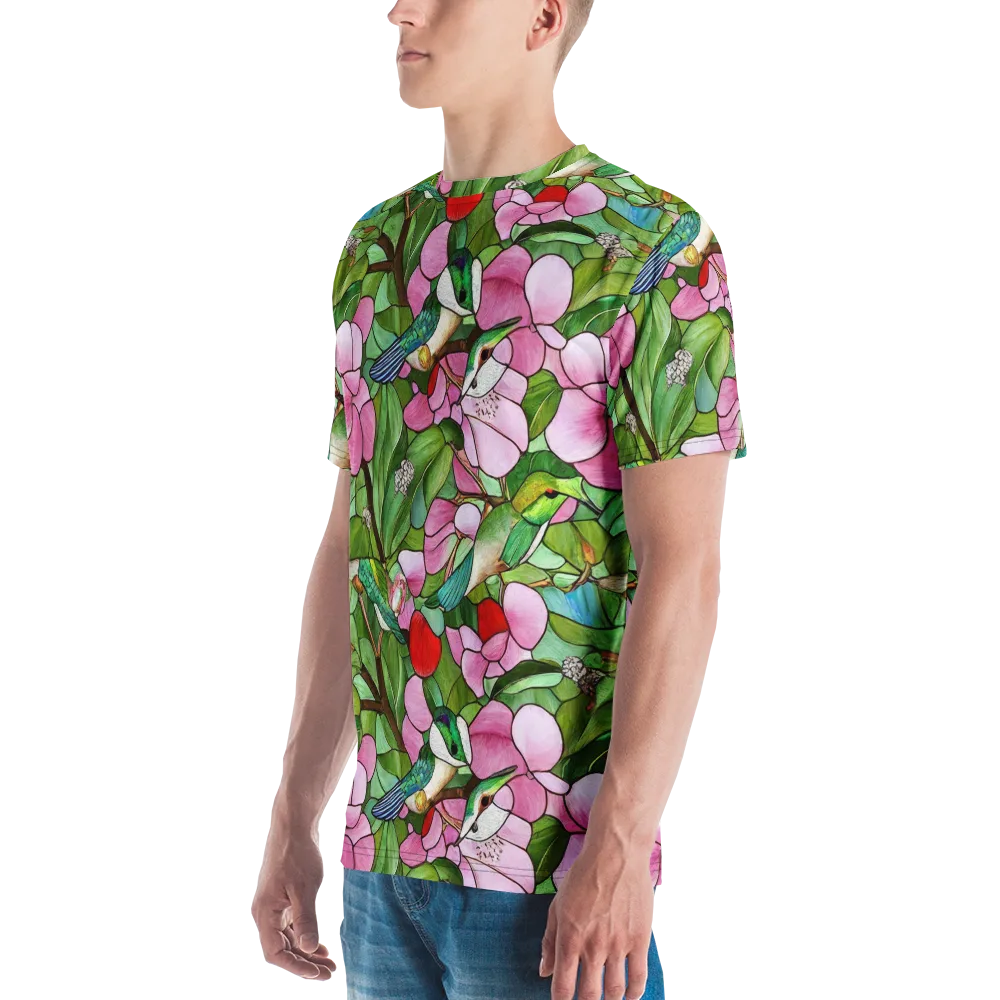 Roseglass Aviary on Men's Crew Neck T-Shirt — Left