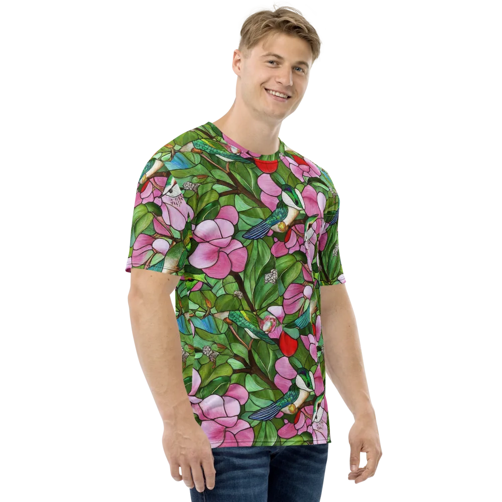 Roseglass Aviary on Men's Crew Neck T-Shirt — Right