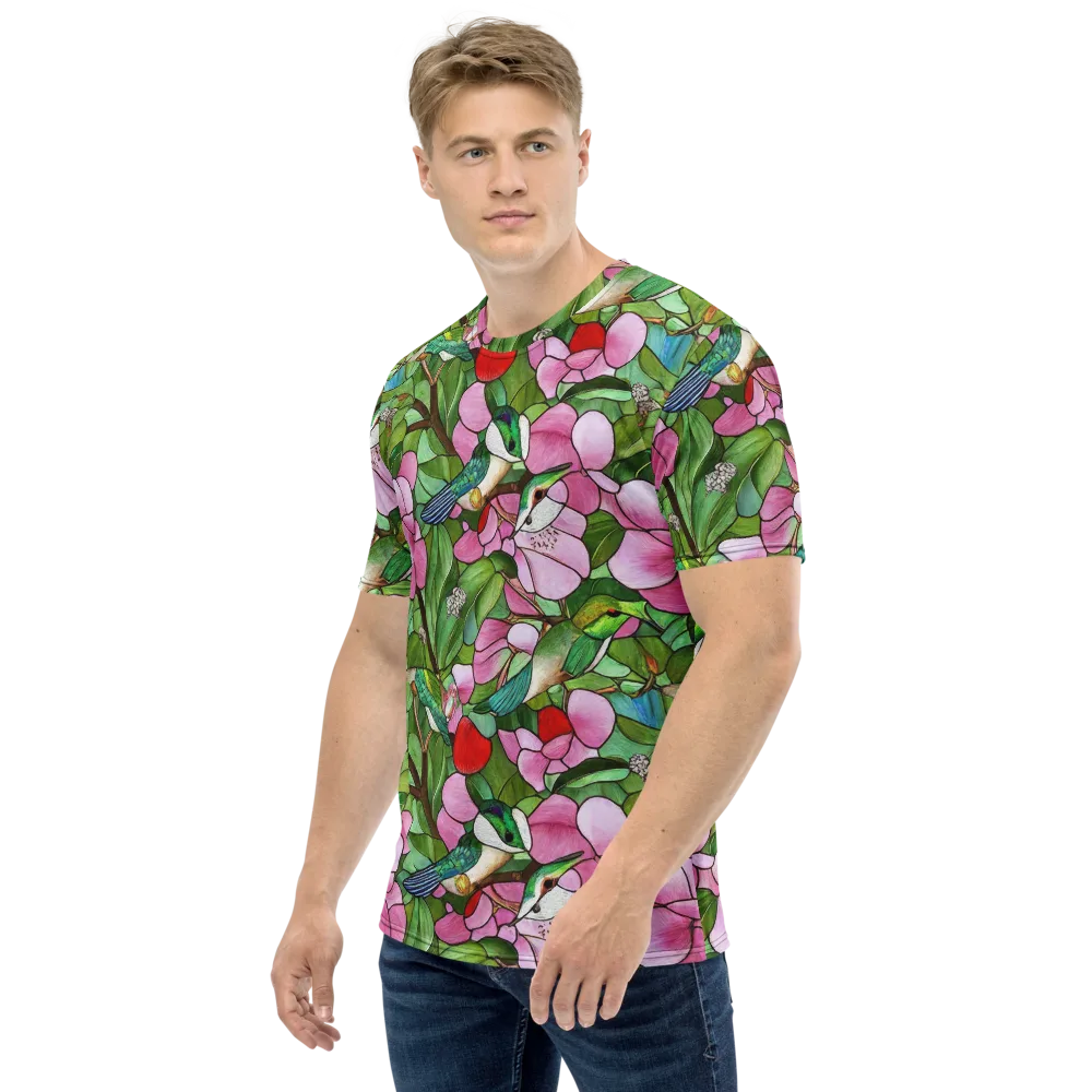 Roseglass Aviary on Men's Crew Neck T-Shirt — Left