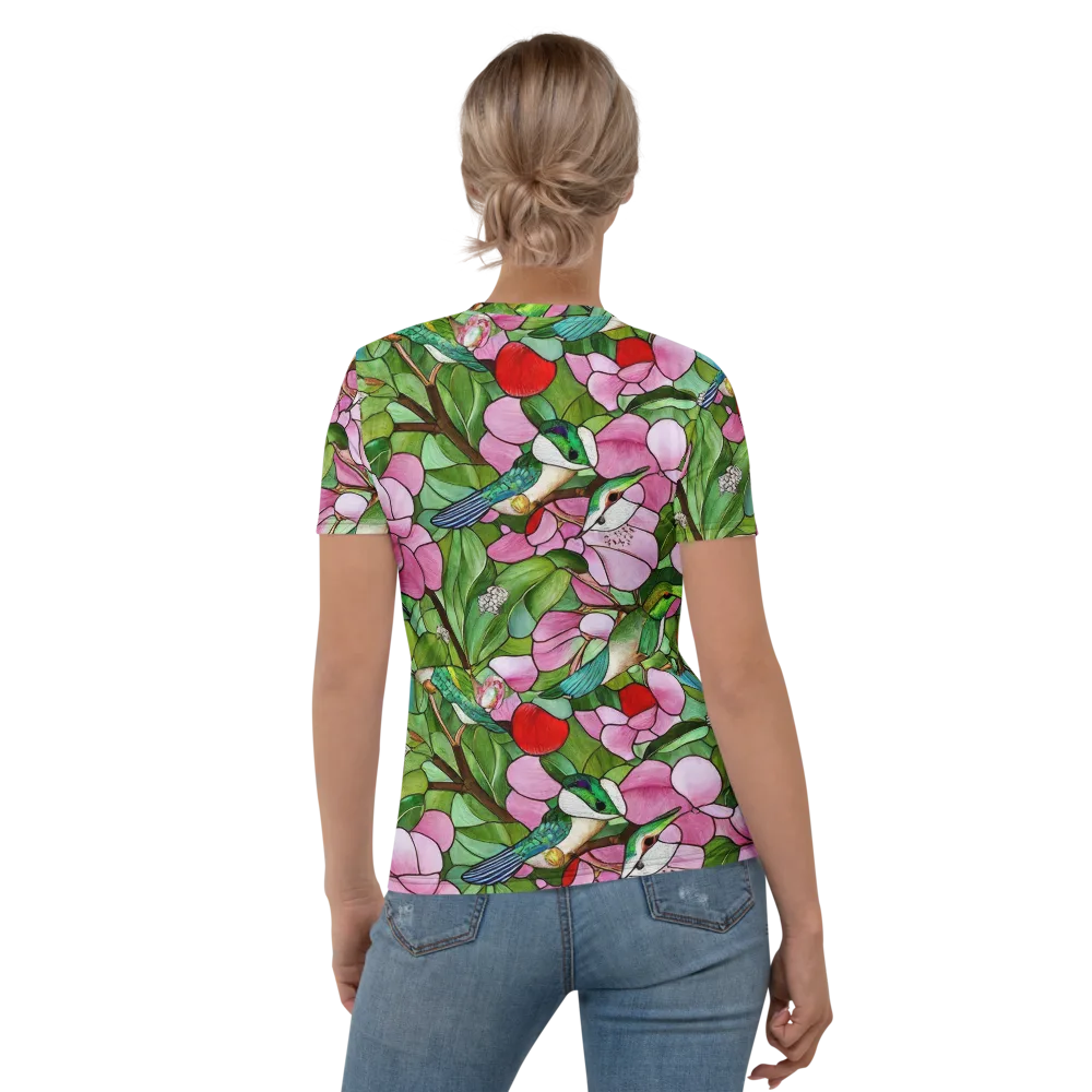 Roseglass Aviary on Women's Crew Neck T-Shirt — Back