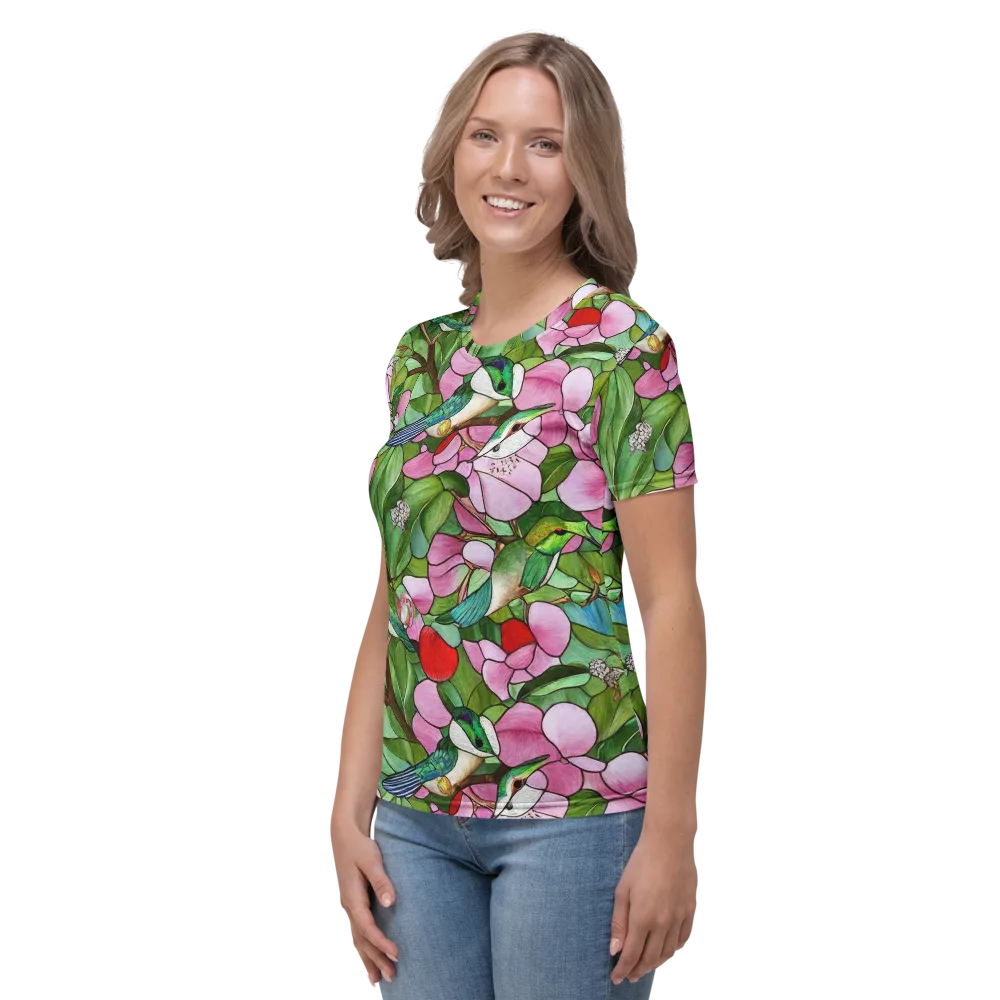 Roseglass Aviary on Women's Crew Neck T-Shirt — Left