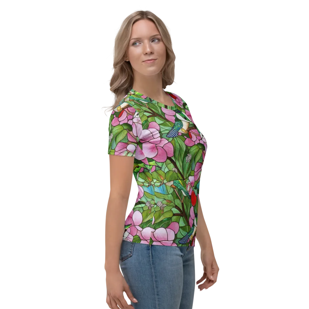 Roseglass Aviary on Women's Crew Neck T-Shirt — Right