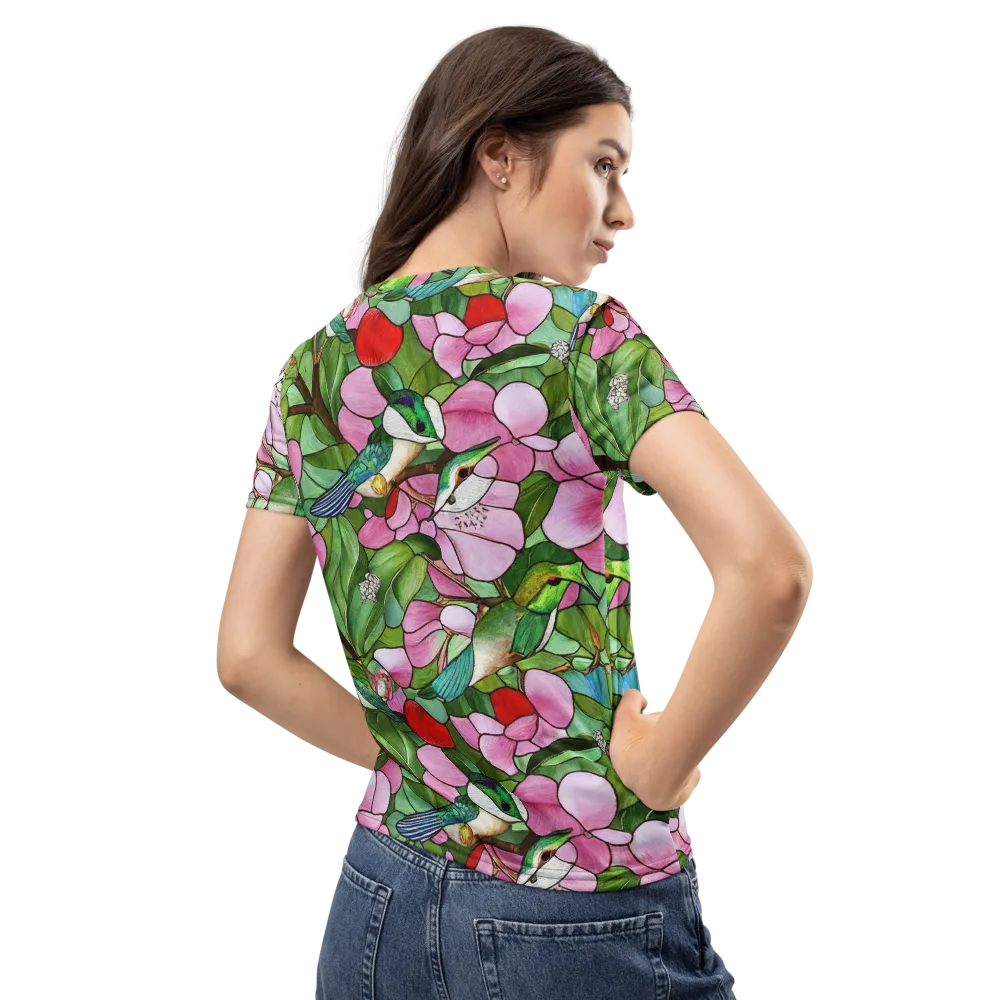 Roseglass Aviary on Women's Crew Neck T-Shirt — Back