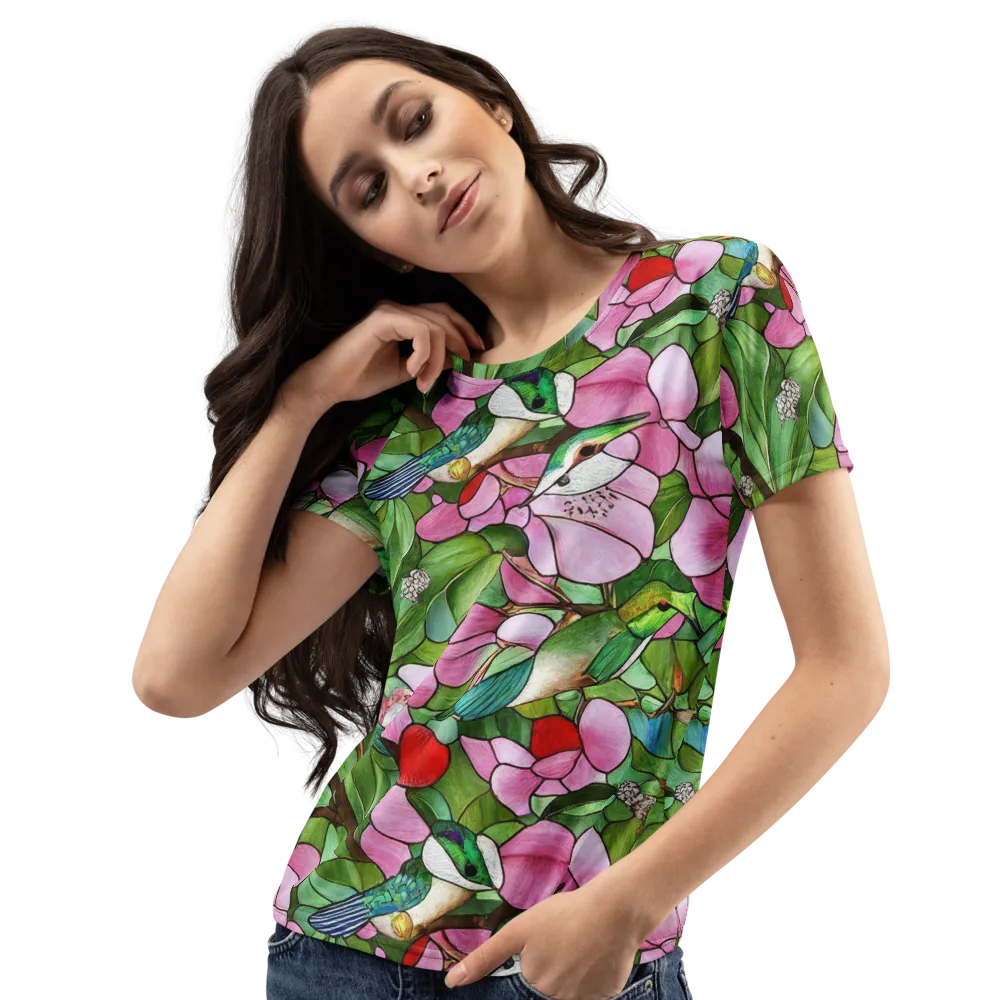 Roseglass Aviary on Women's Crew Neck T-Shirt — Left Front
