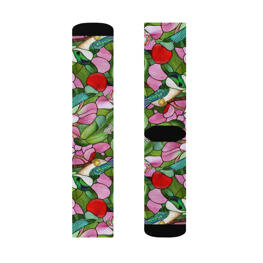 Roseglass Aviary on Socks — Left Sock