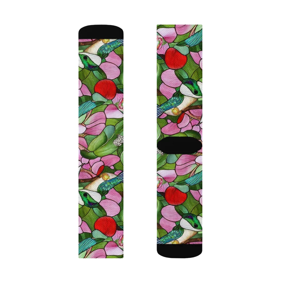 Roseglass Aviary on Socks — Right Sock