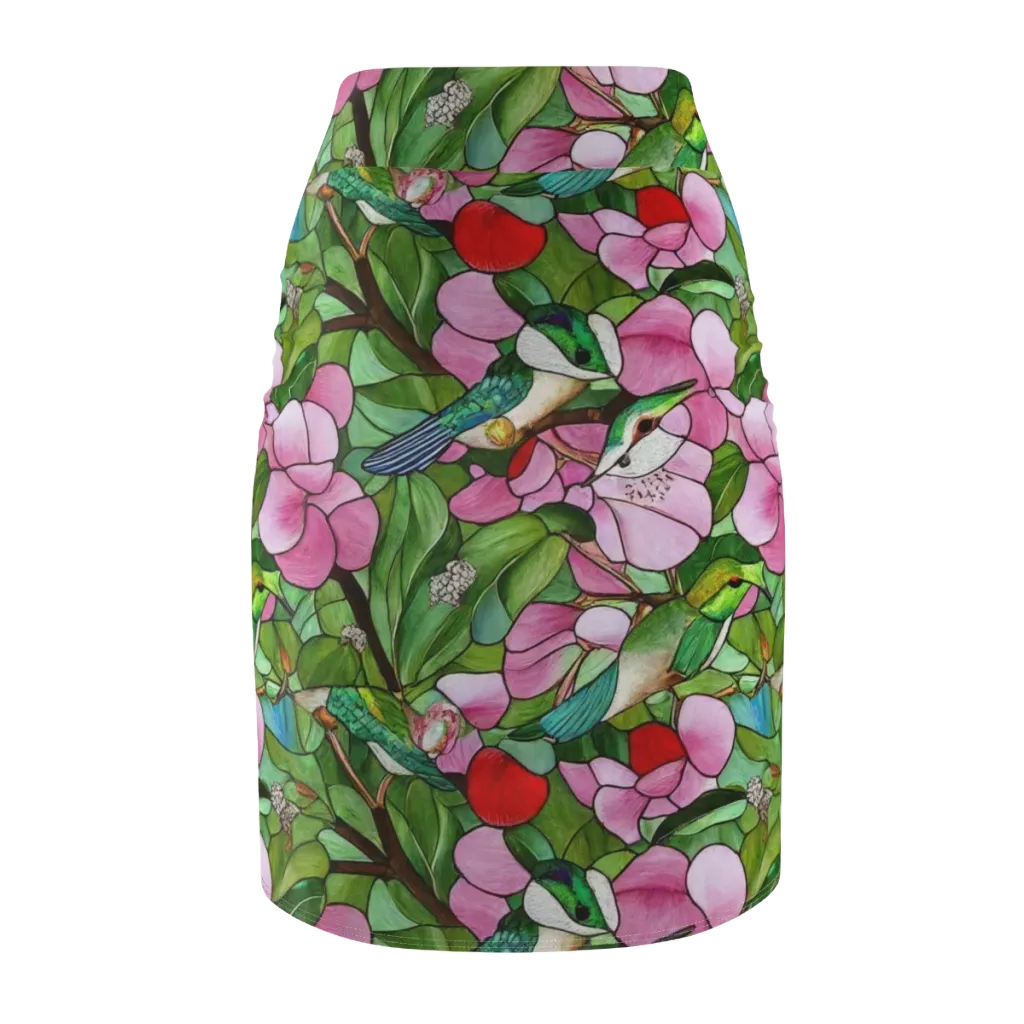 Roseglass Aviary on Pencil Skirt — Back
