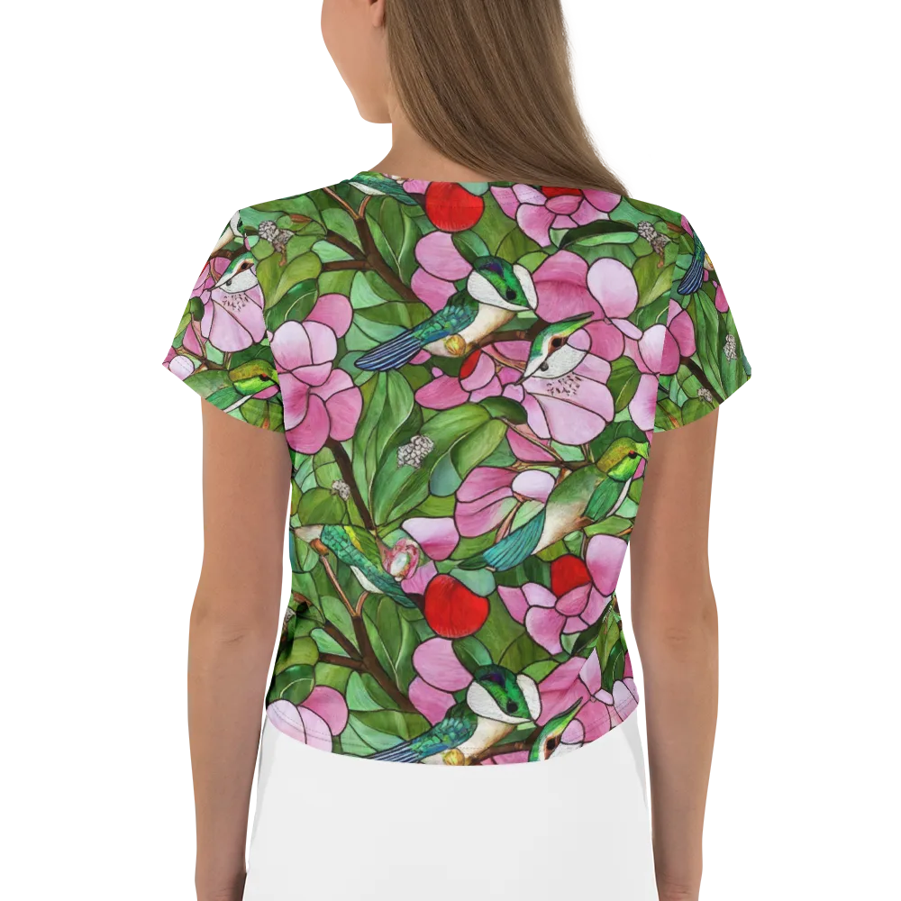 Roseglass Aviary on Crop Tee — Back