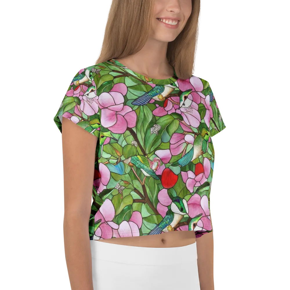 Roseglass Aviary on Crop Tee — Right