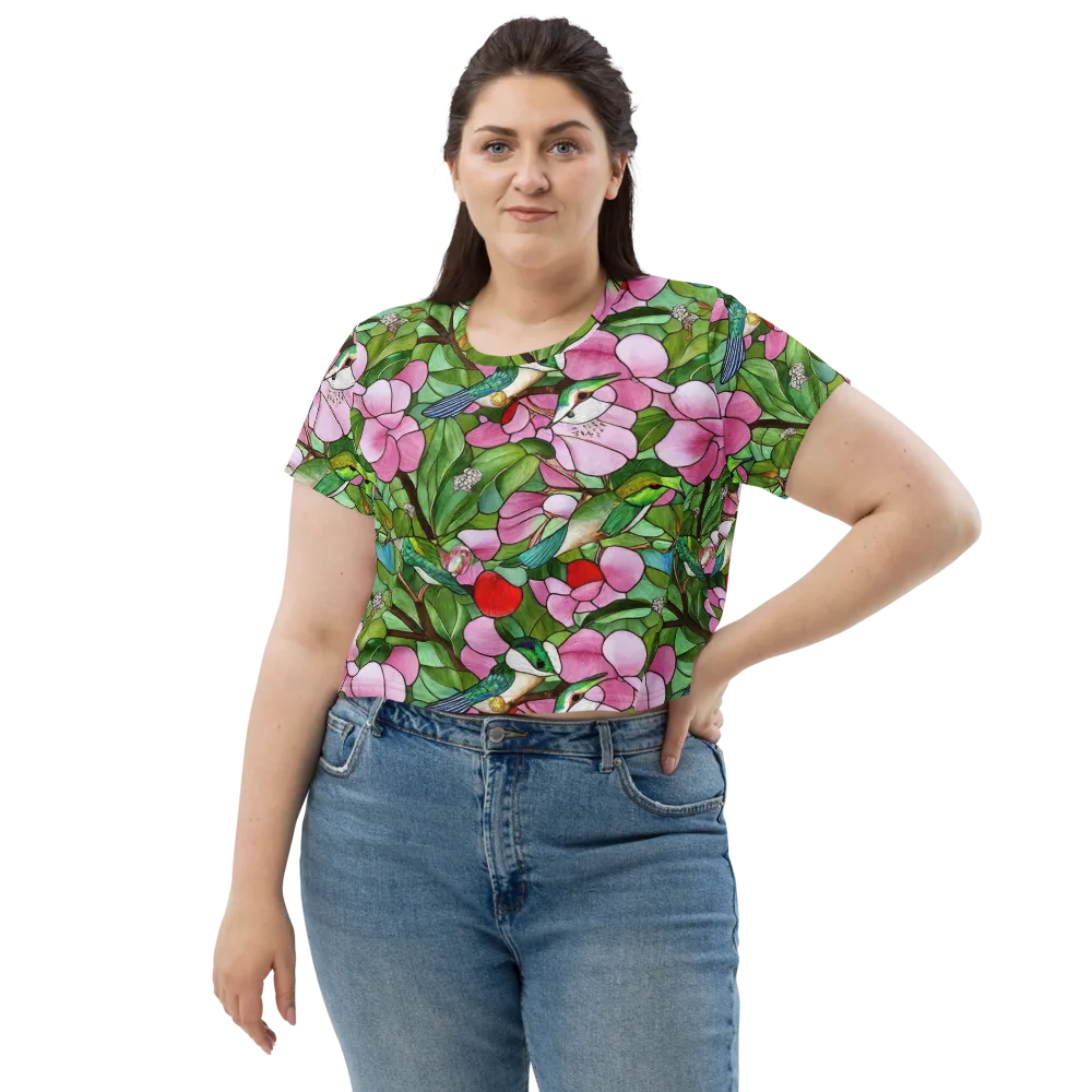 Roseglass Aviary on Crop Tee — Front