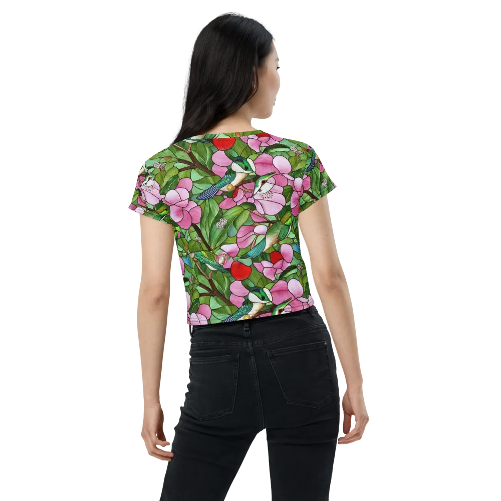 Roseglass Aviary on Crop Tee — Back