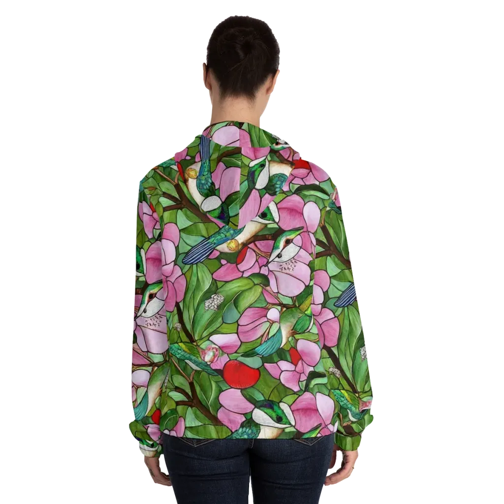 Roseglass Aviary on Women's Full-Zip Hoodie — Back On Person