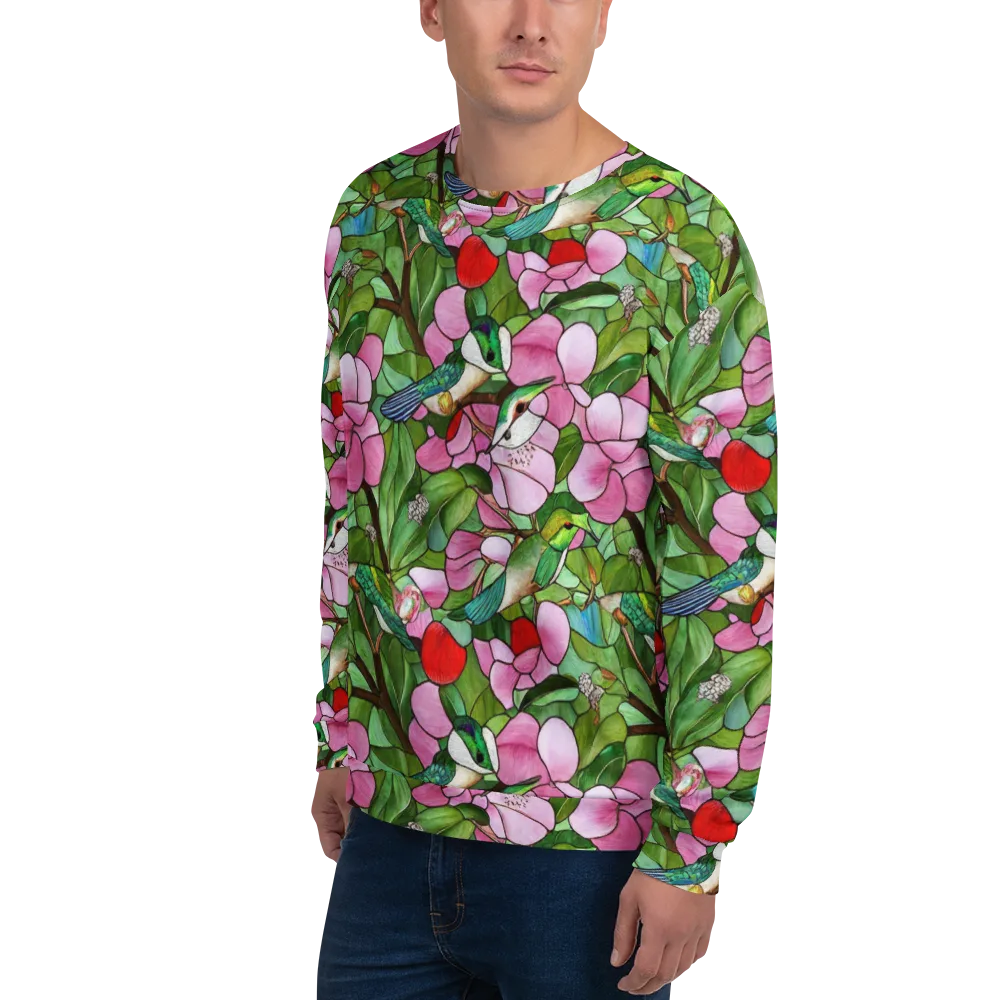 Roseglass Aviary on Sweatshirt — Left Front
