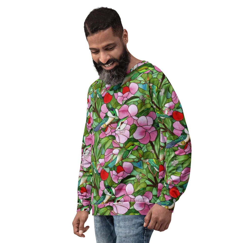 Roseglass Aviary on Sweatshirt — Left Front
