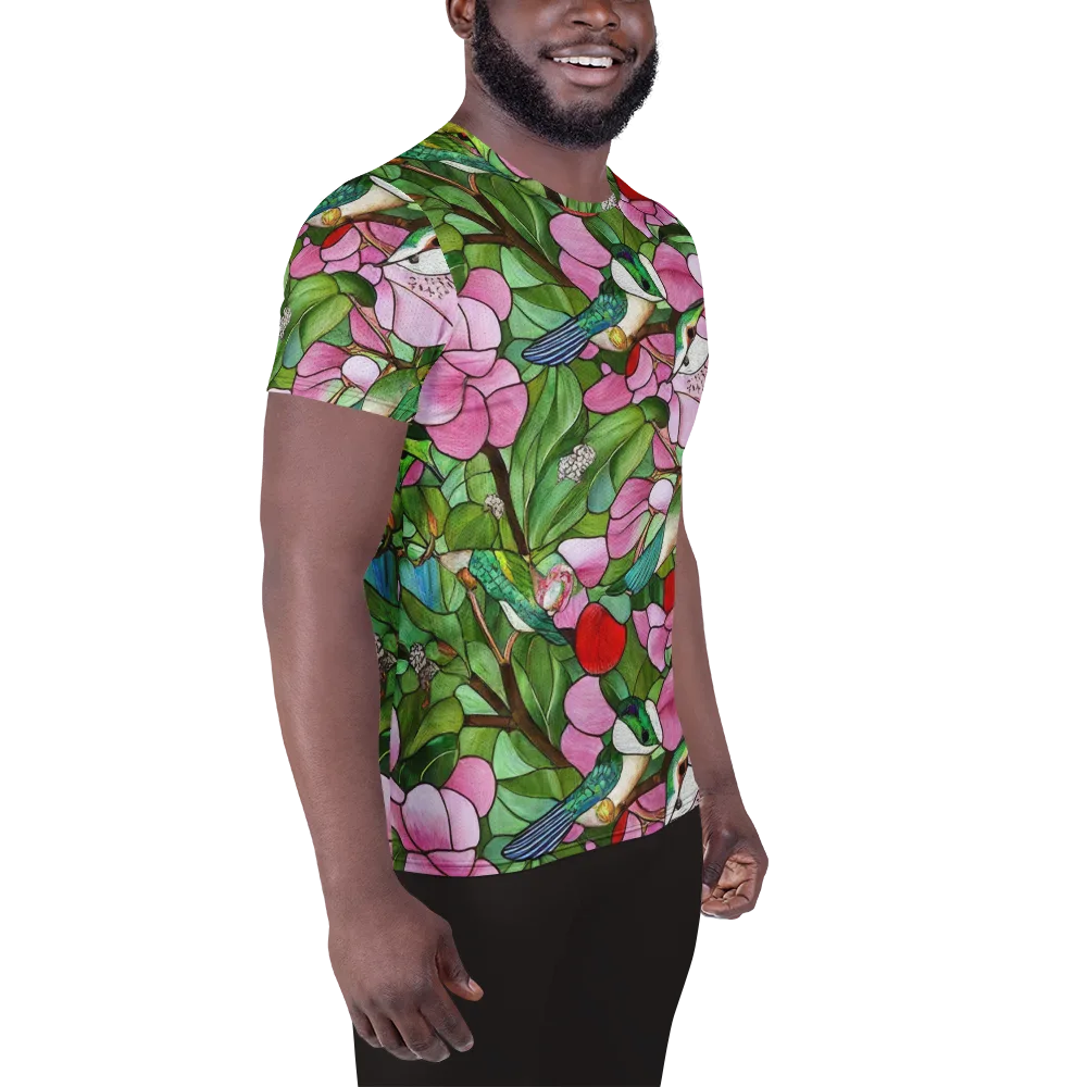 Roseglass Aviary on Men's Athletic T-Shirt — Right