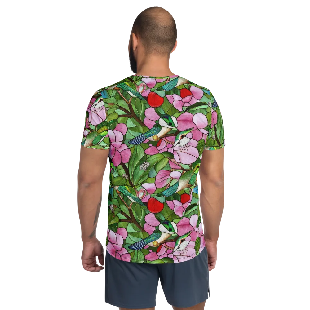 Roseglass Aviary on Men's Athletic T-Shirt — Back