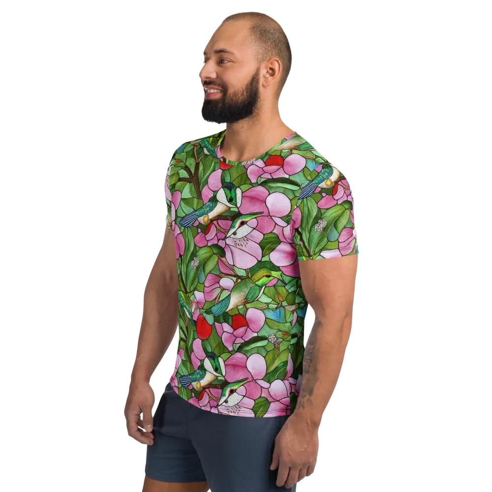 Roseglass Aviary on Men's Athletic T-Shirt — Left
