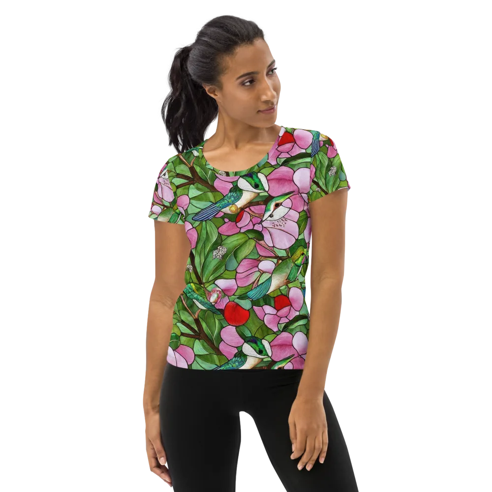 Roseglass Aviary on Women's Athletic T-Shirt — Front