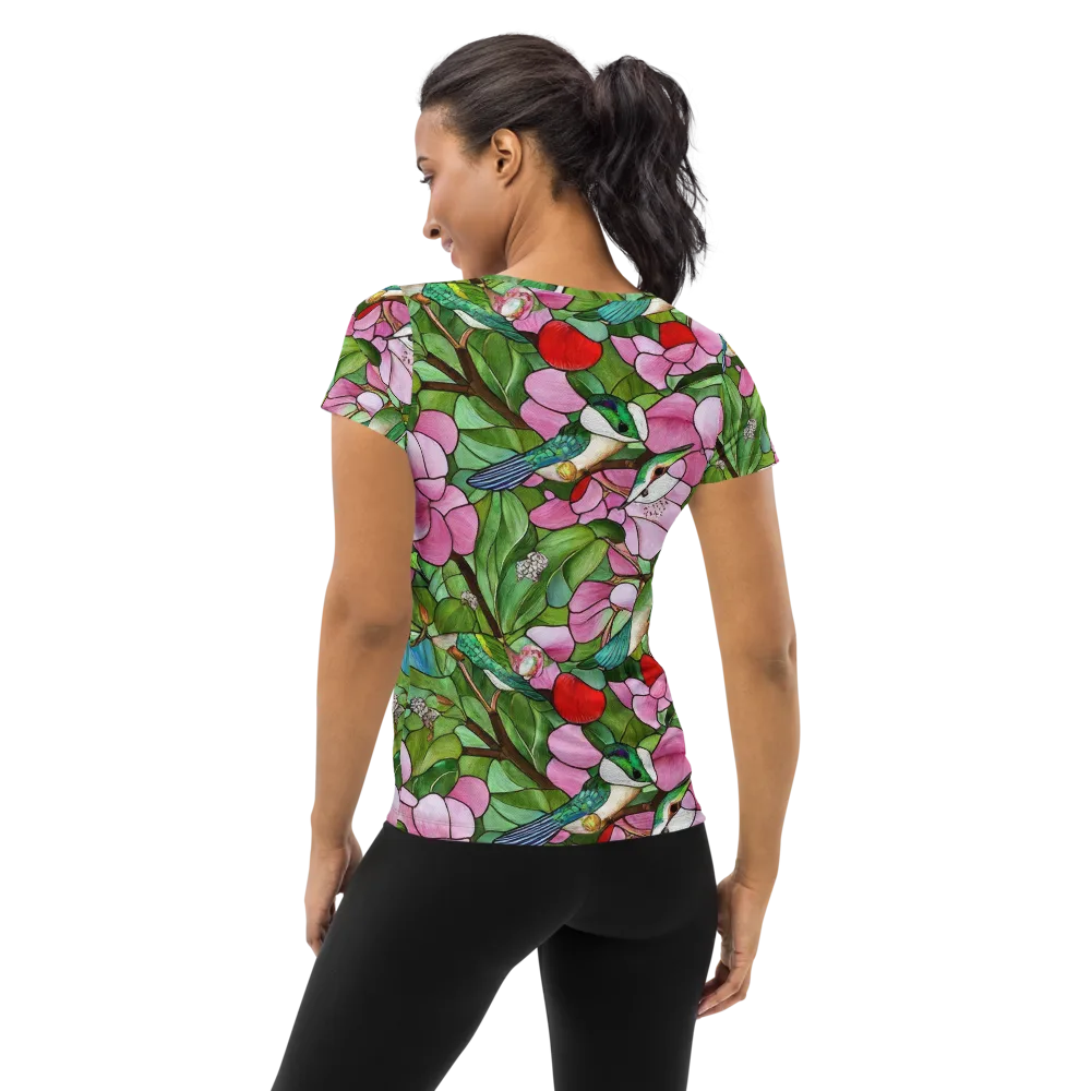 Roseglass Aviary on Women's Athletic T-Shirt — Back