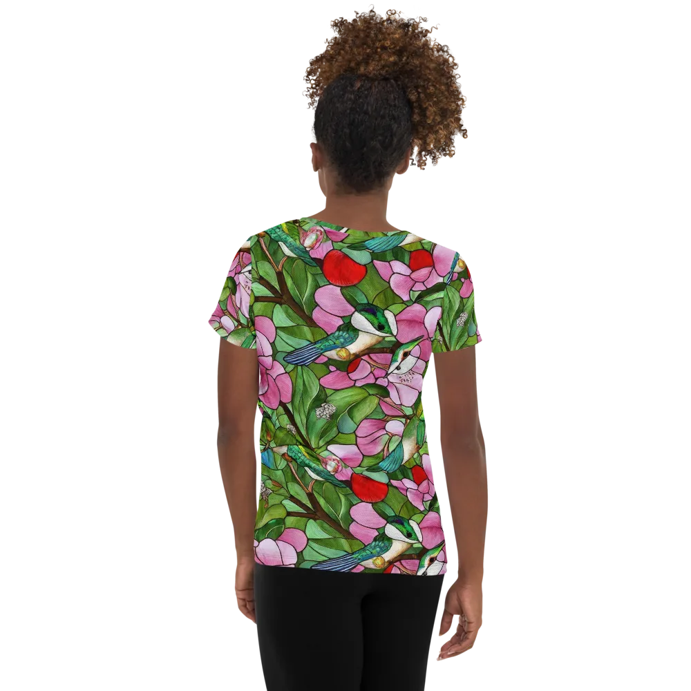 Roseglass Aviary on Women's Athletic T-Shirt — Back