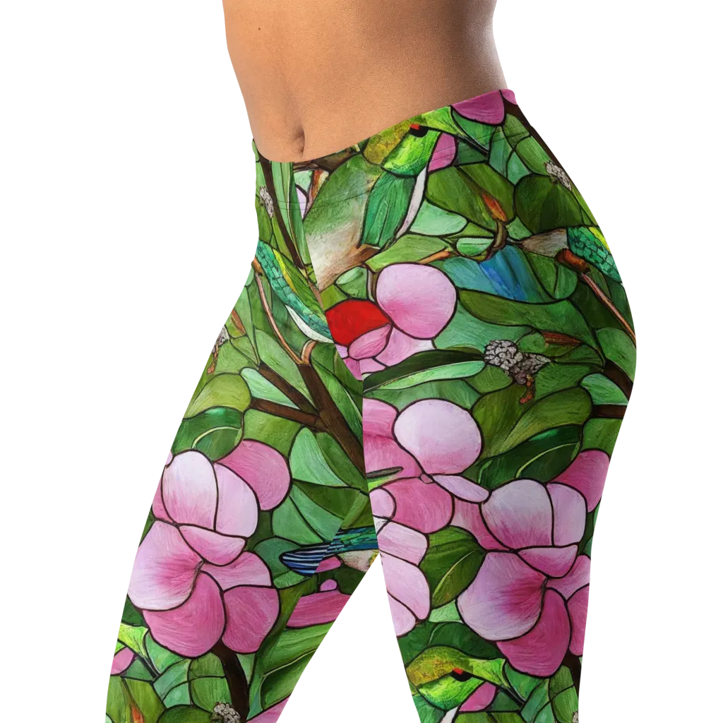 Roseglass Aviary on Leggings — Left Front