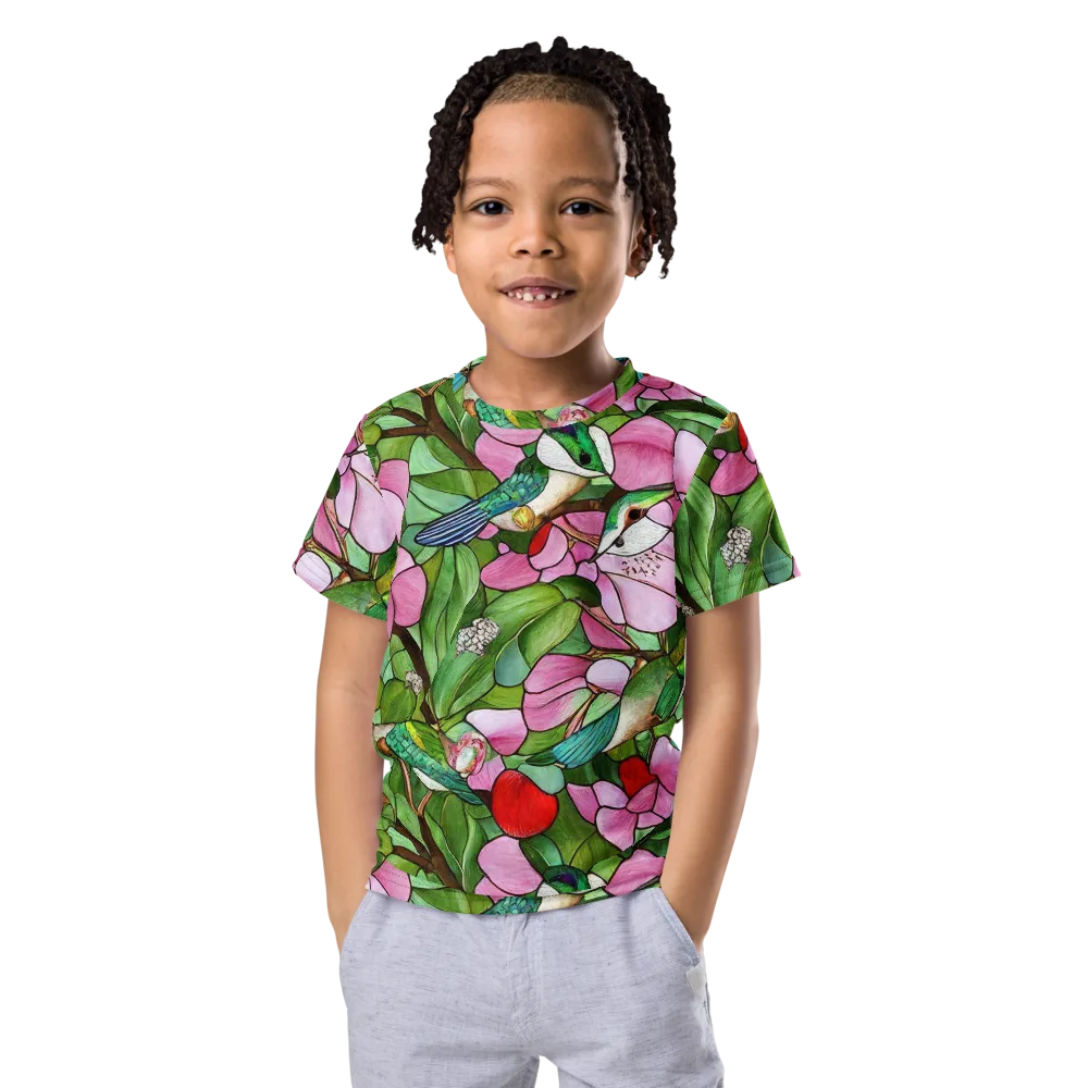 Roseglass Aviary on Kids Crew Neck T-Shirt — Front