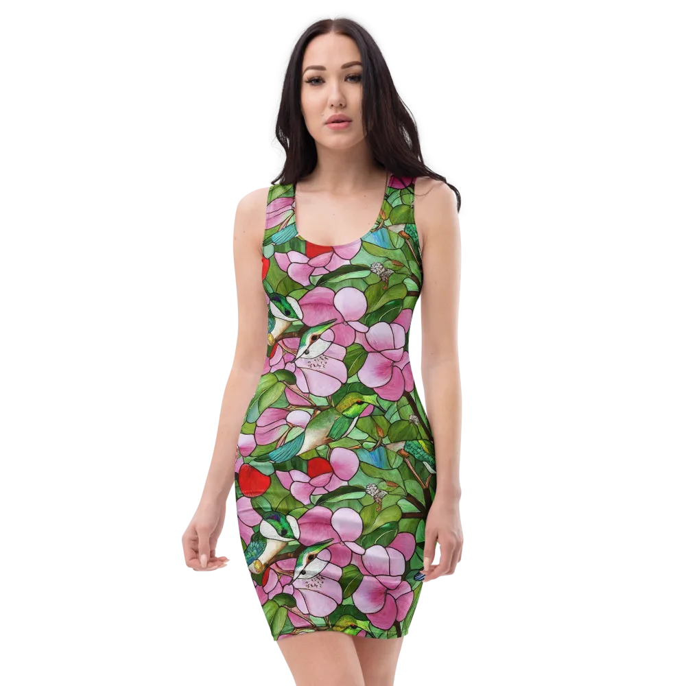 Roseglass Aviary on Bodycon Dress — Front