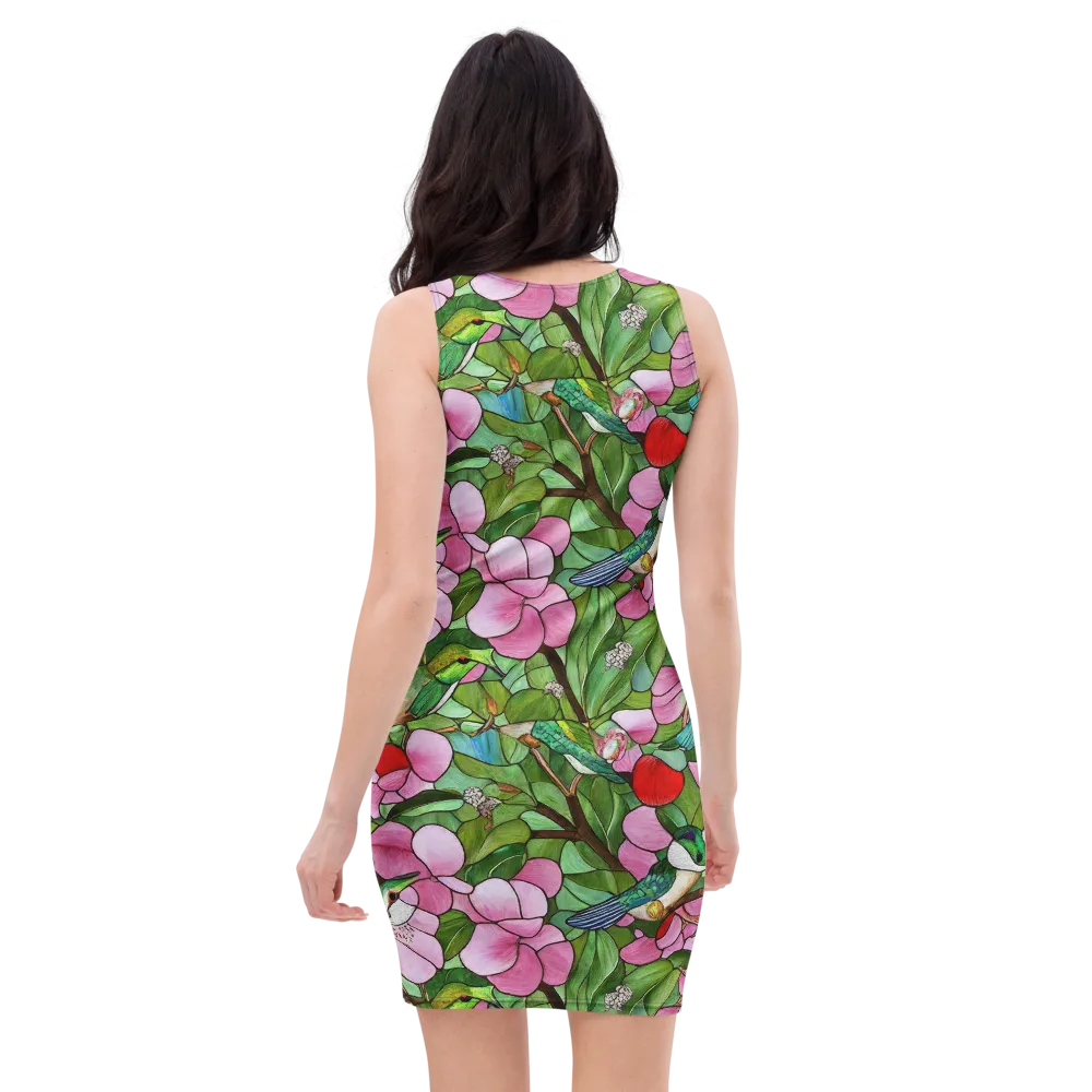 Roseglass Aviary on Bodycon Dress — Back