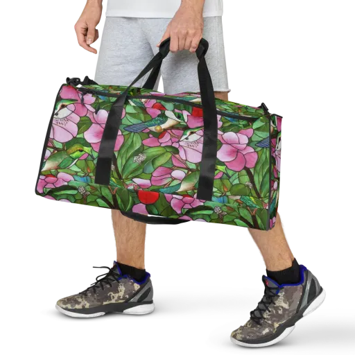 Roseglass Aviary on a Duffle Bag