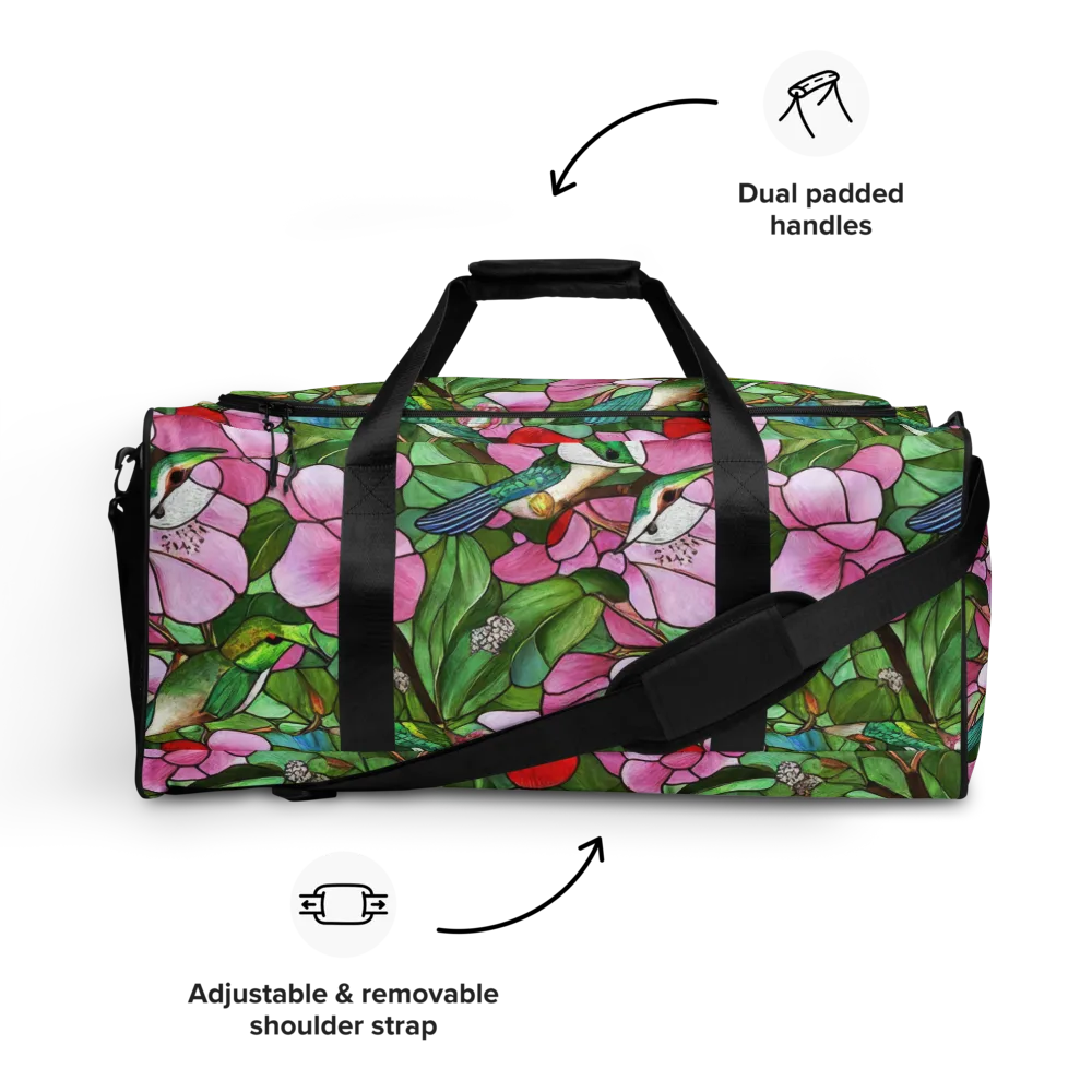 Roseglass Aviary on Duffle Bag — Front