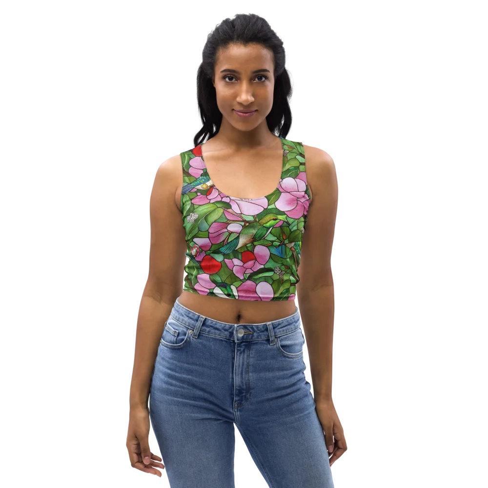 Roseglass Aviary on Crop Top — Front