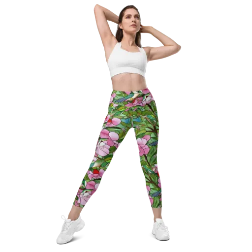 Roseglass Aviary on a Leggings with Pockets