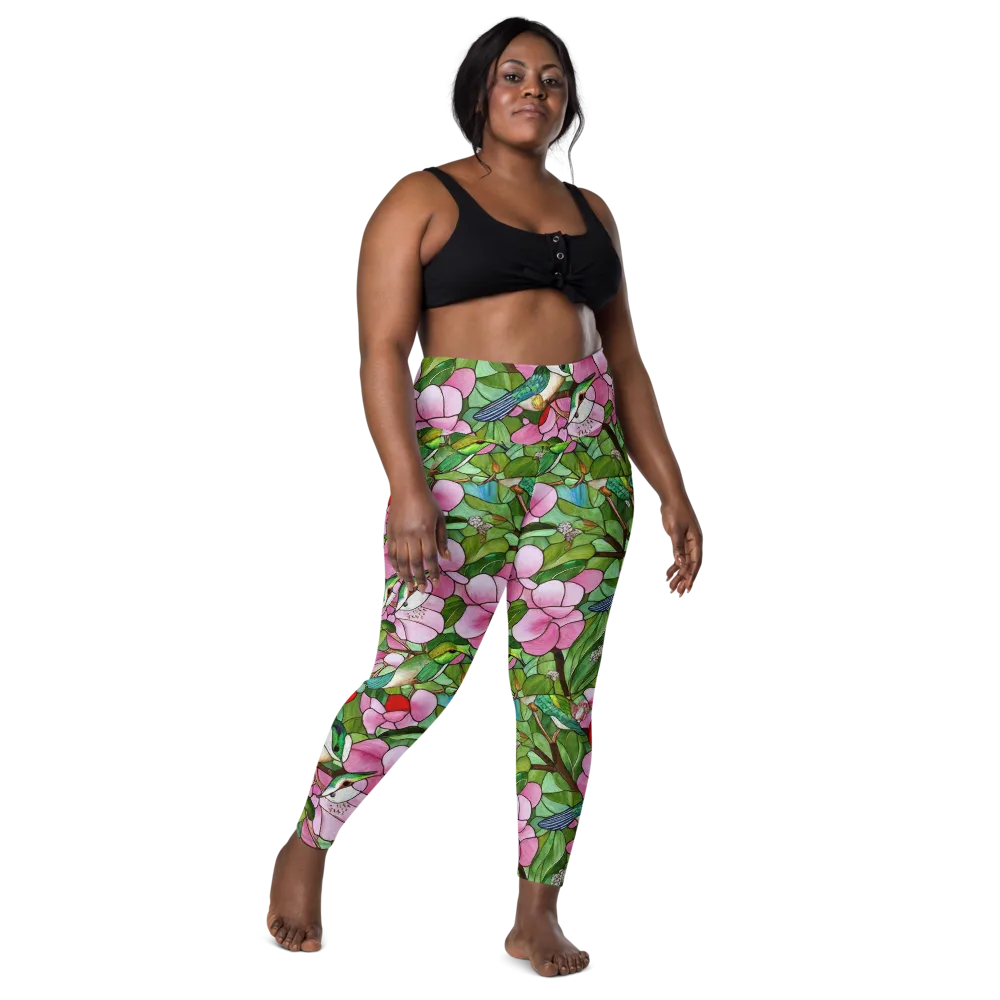 Roseglass Aviary on Leggings with Pockets — Front