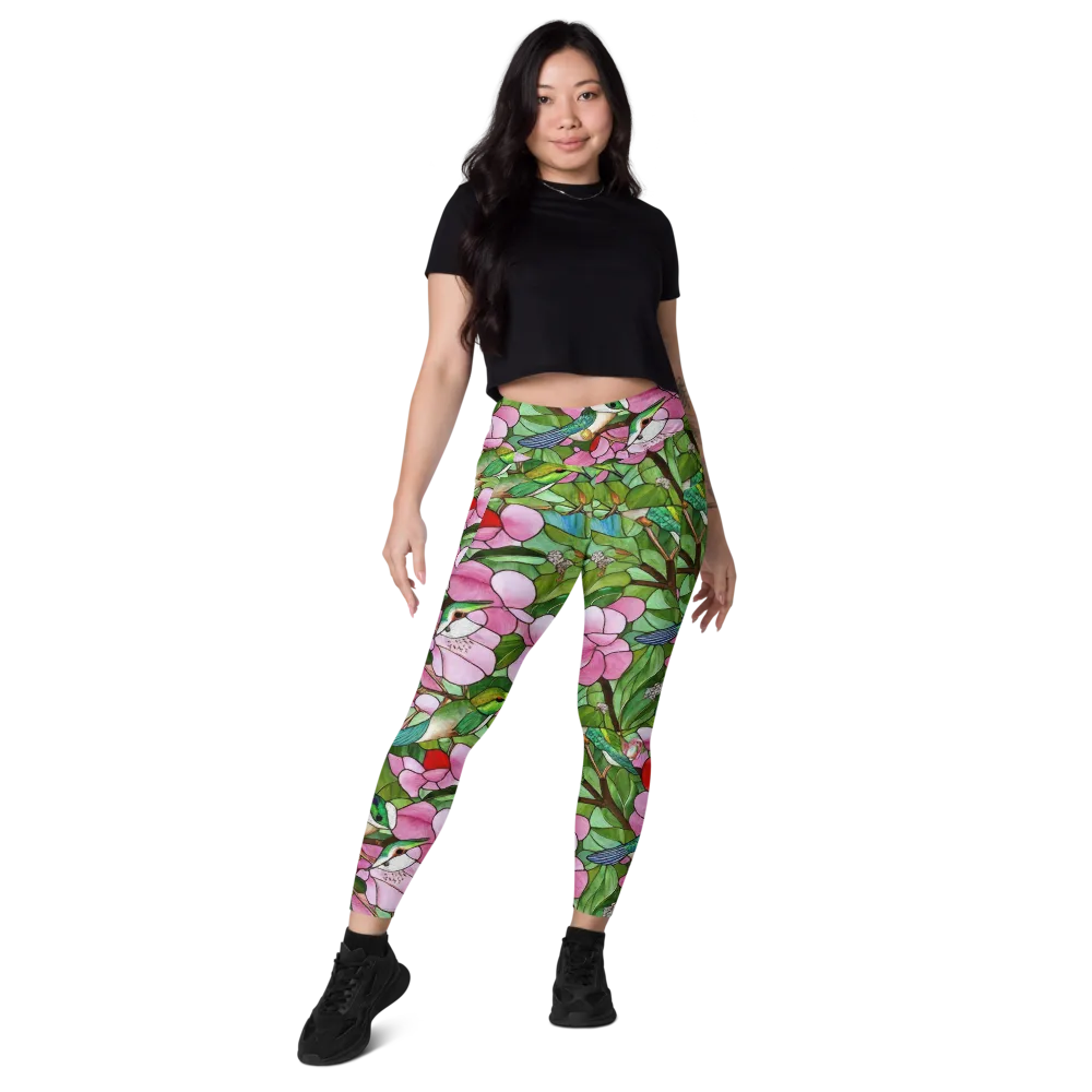 Roseglass Aviary on Leggings with Pockets — Front