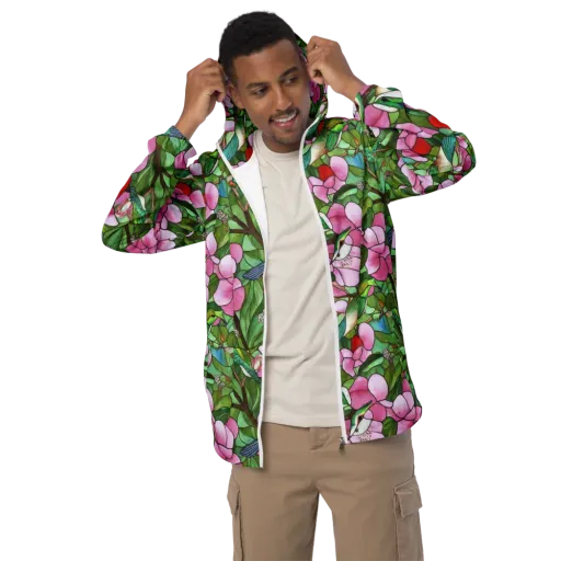 Roseglass Aviary on a Men's Windbreaker