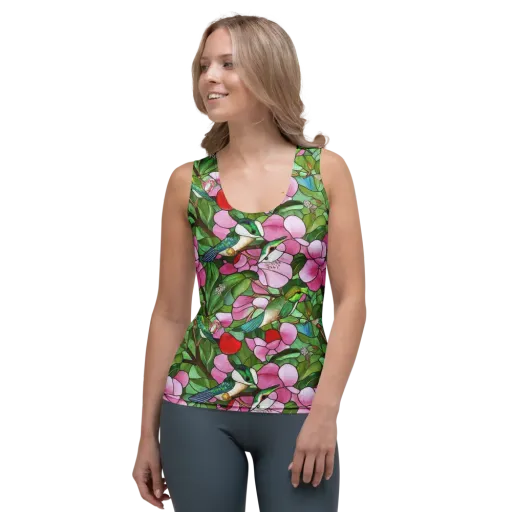 Roseglass Aviary on a Women's Tank Top