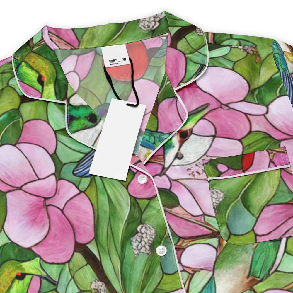 Roseglass Aviary on Women's Short Sleeve Pajama Top — Product details