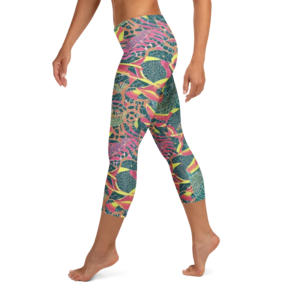 Jungle Rhapsody on Capri Leggings — Left
