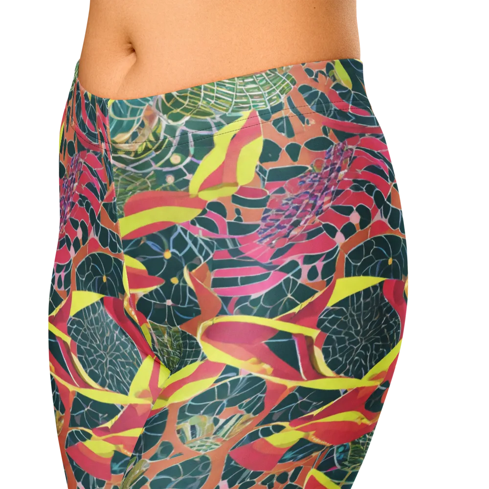 Jungle Rhapsody on Capri Leggings — Zoomed-in