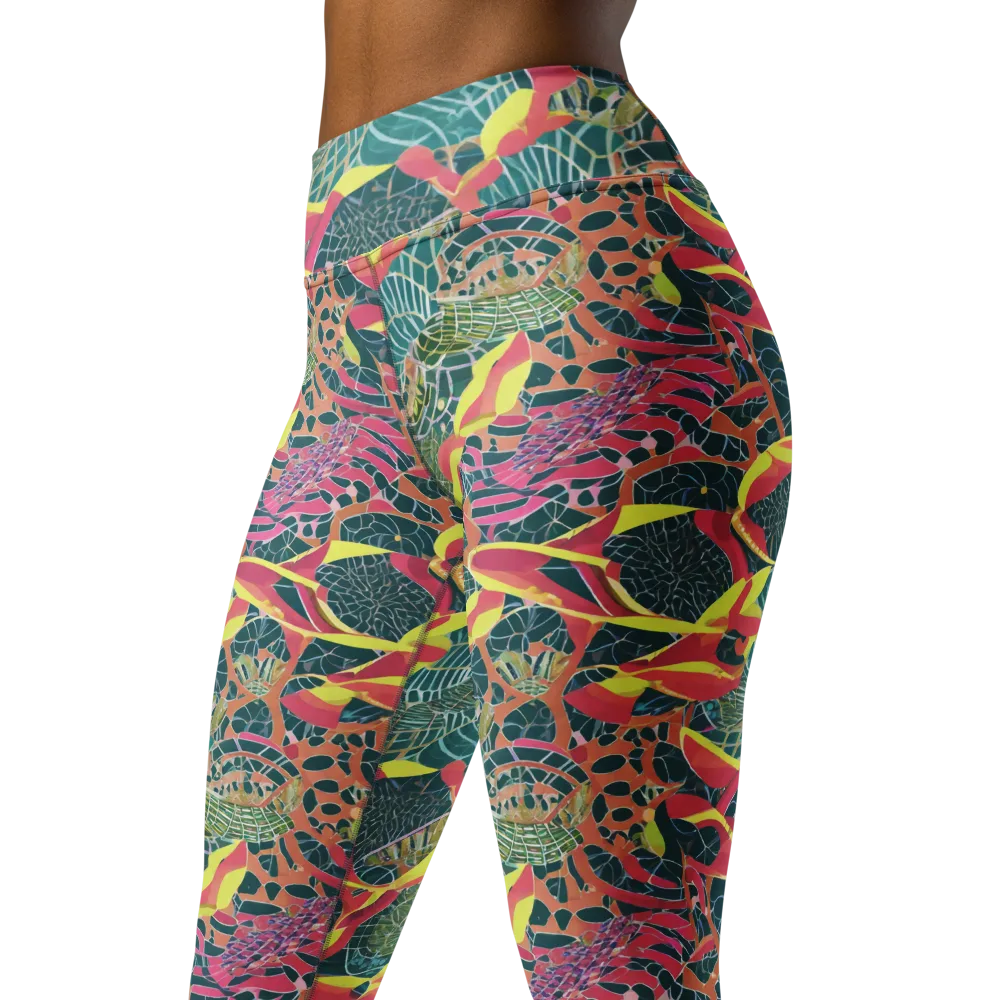 Jungle Rhapsody on Yoga Leggings — Left Front