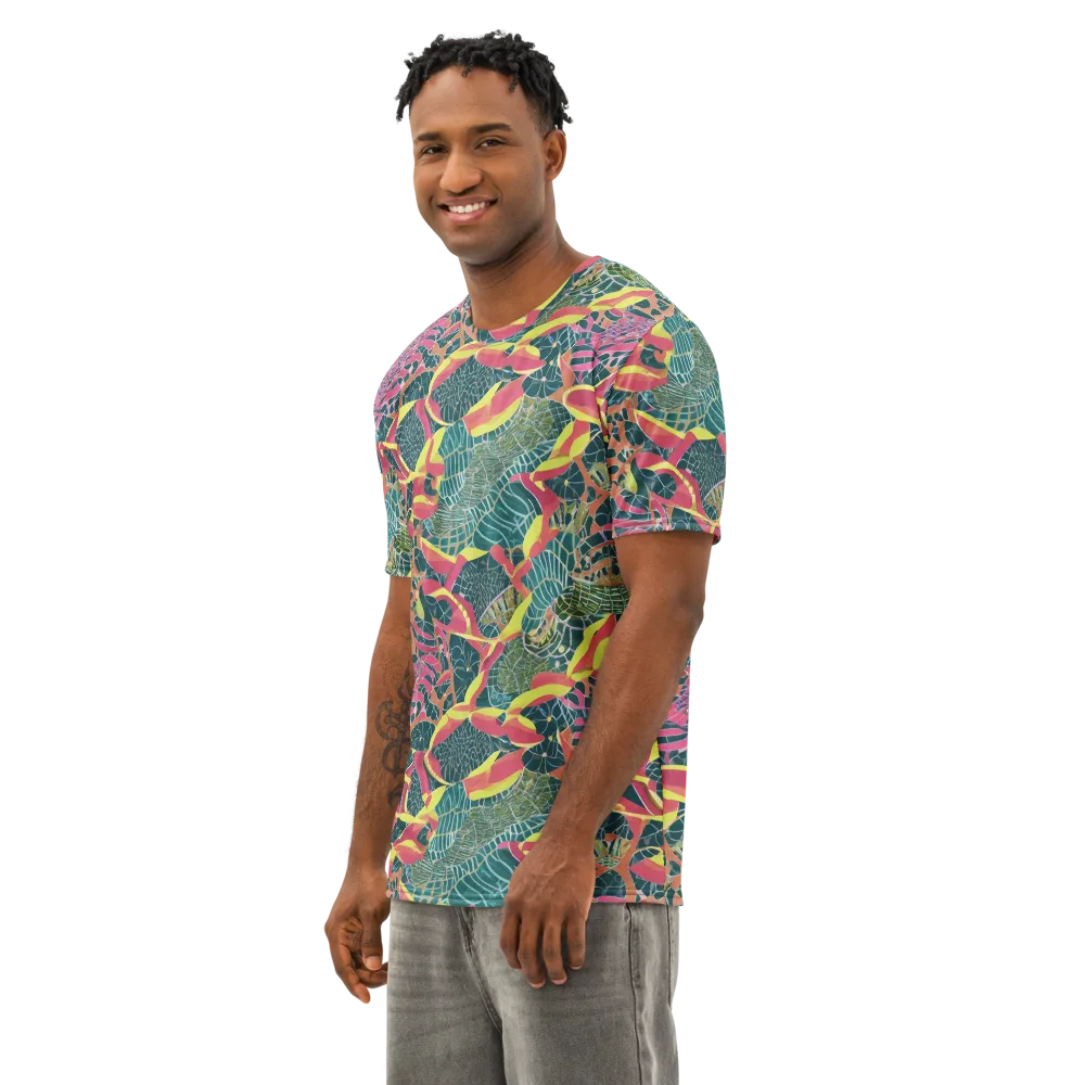 Jungle Rhapsody on Men's Cotton Crew Neck T-Shirt — Left Front