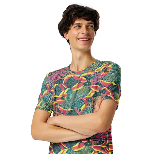 Jungle Rhapsody on a Men's Crew Neck T-Shirt