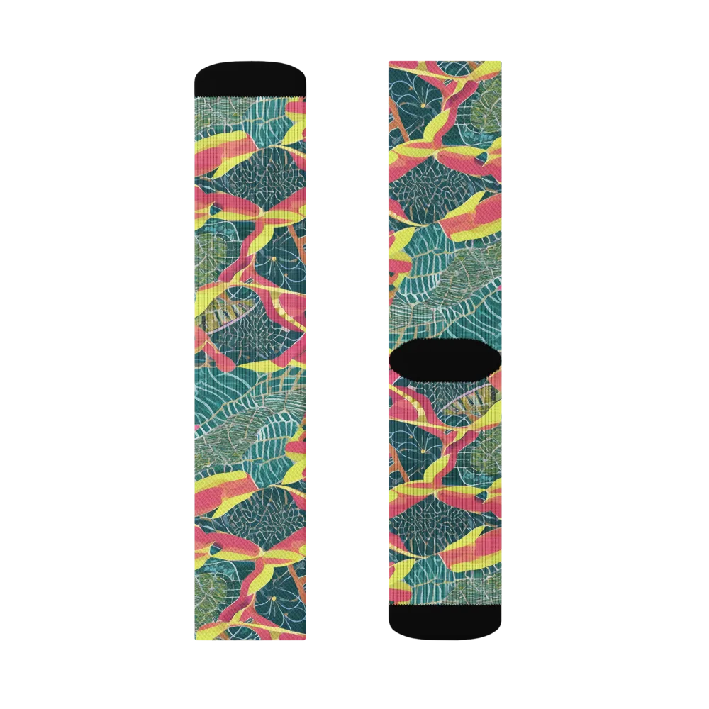 Jungle Rhapsody on Socks — Left Sock