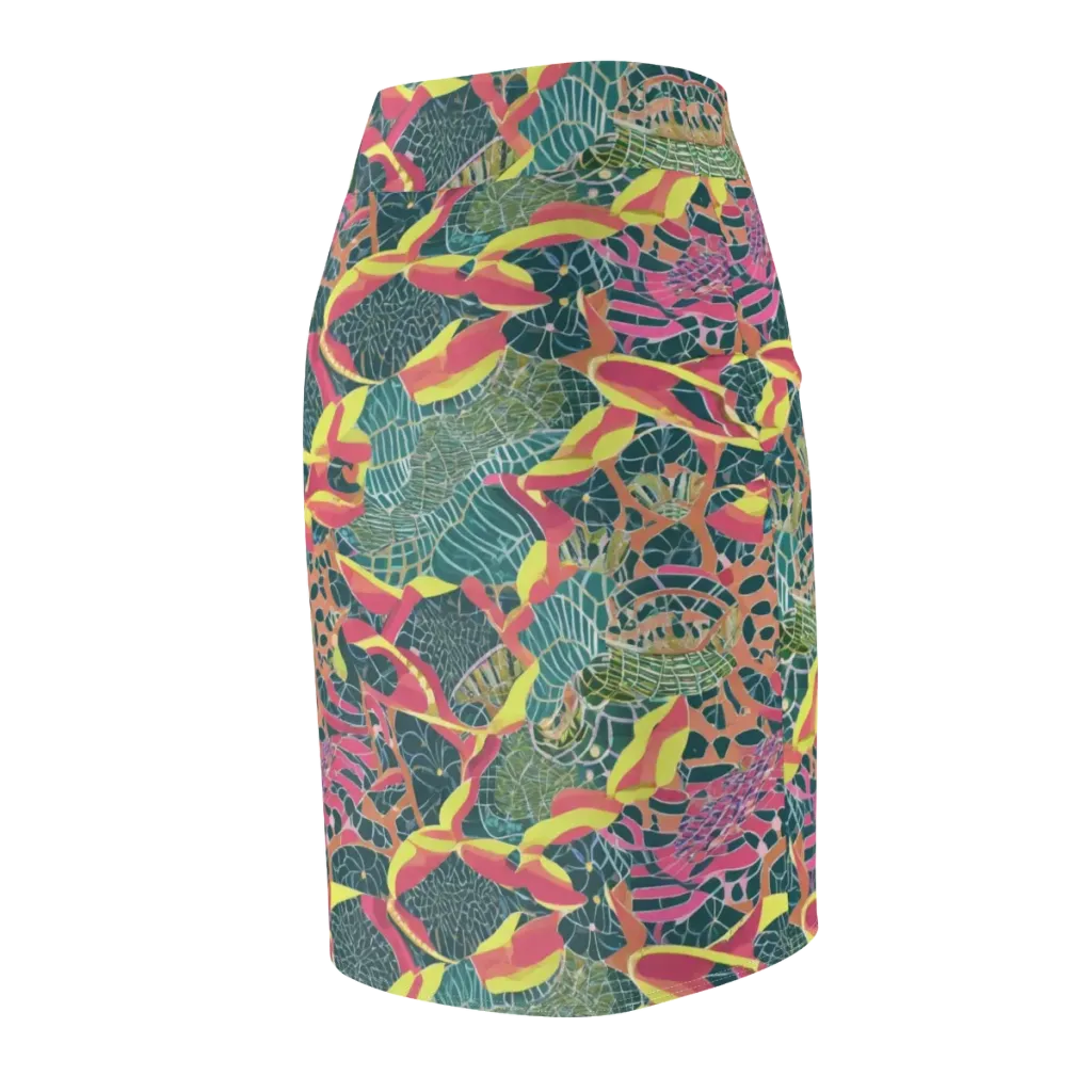 Jungle Rhapsody on Pencil Skirt — Back Side