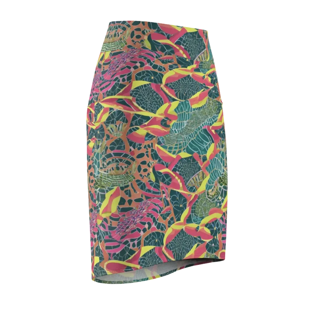 Jungle Rhapsody on Pencil Skirt — Front Side