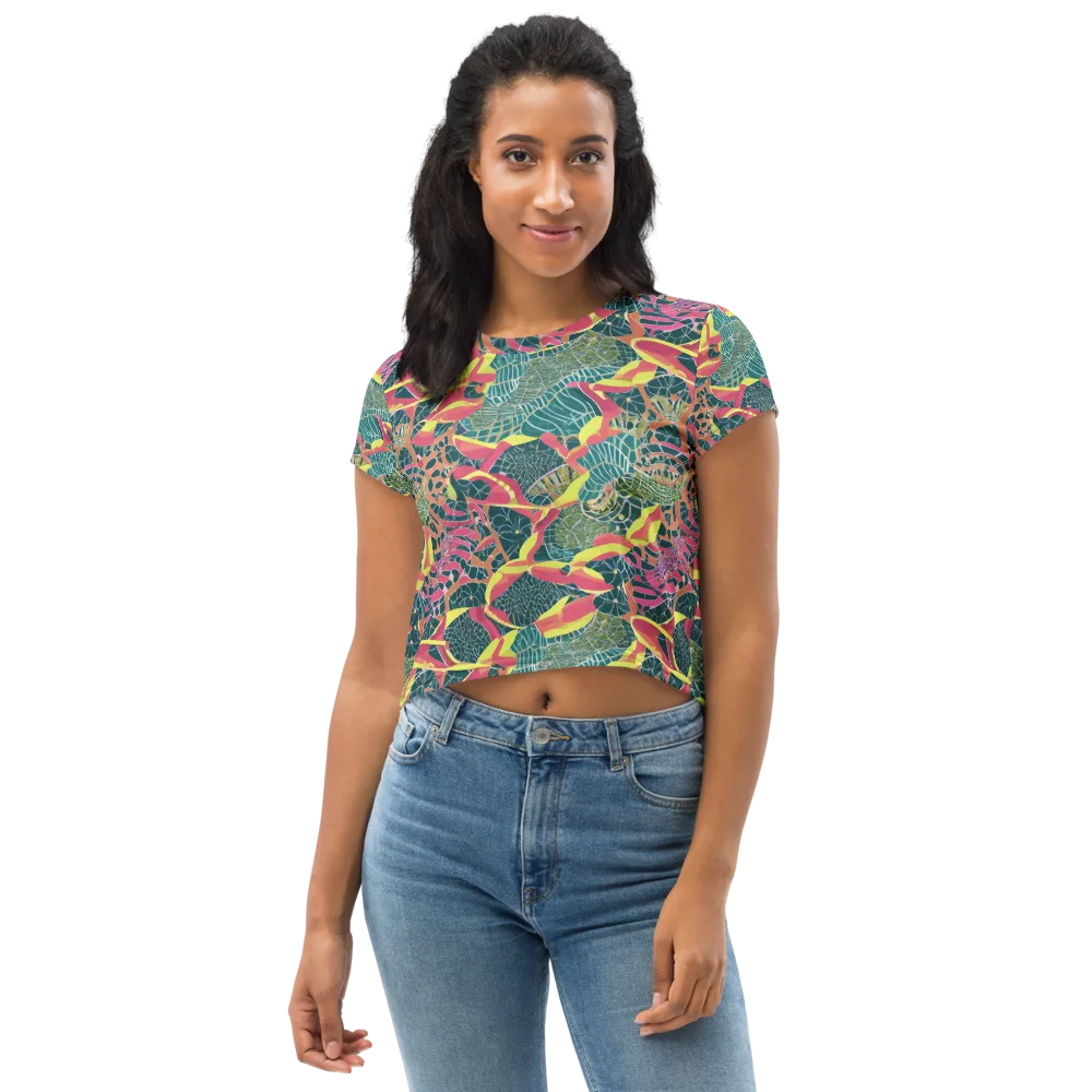 Jungle Rhapsody on Crop Tee — Front