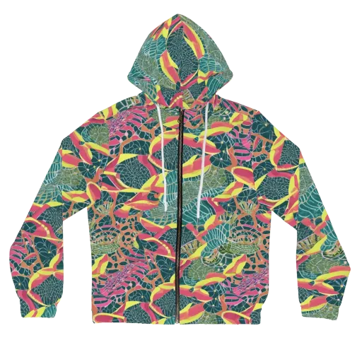 Jungle Rhapsody on a Women's Full-Zip Hoodie