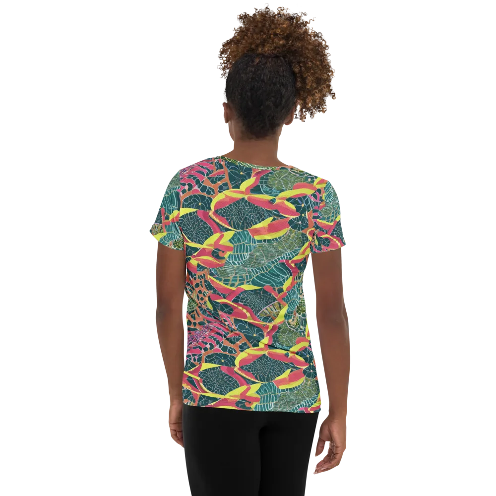 Jungle Rhapsody on Women's Athletic T-Shirt — Back
