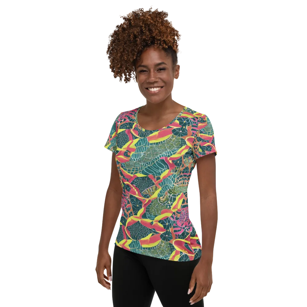 Jungle Rhapsody on Women's Athletic T-Shirt — Left