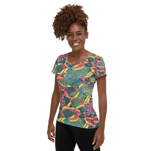 Jungle Rhapsody on a Women's Athletic T-Shirt